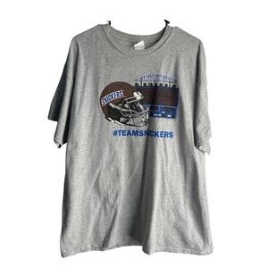 Port & Company Men XL Gray #TeamSnickers Football Helmet T-Shirt‎ Sporty Casual